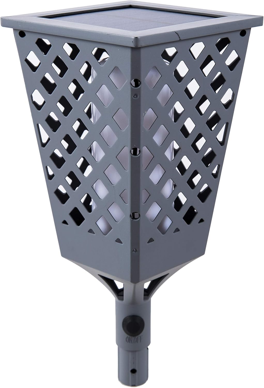 Solar Torch Lights with Flickering Flame, 96 LED Waterproof Grey B110