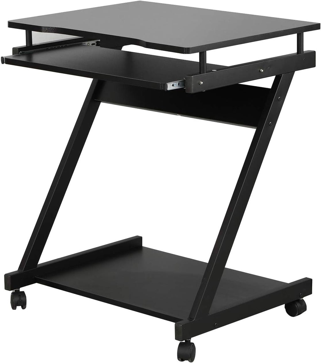 Adjustable Mobile Laptop Desk with Wheels, Black Z282014