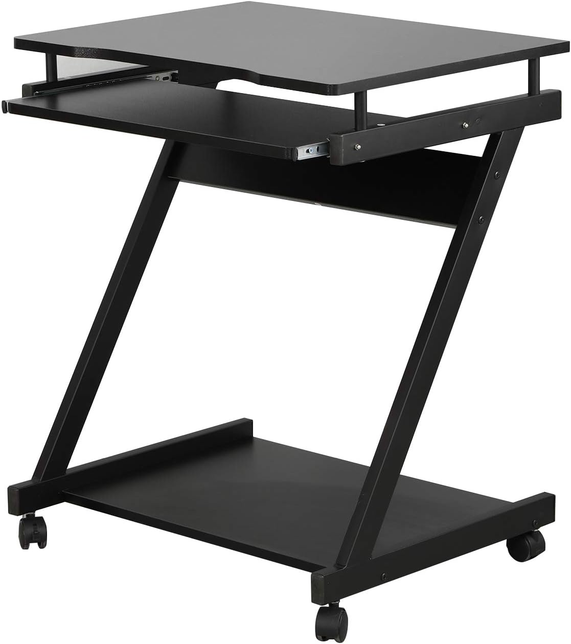 Adjustable Mobile Laptop Desk with Wheels, Black Z282014