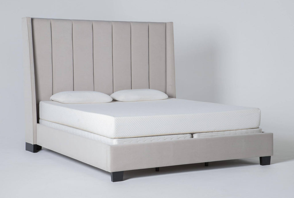 Velvet Upholstered Eastern King Panel Bed F5370