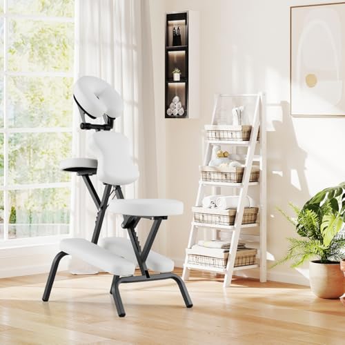 White Portable Massage Chair with Carrying Bag F596
