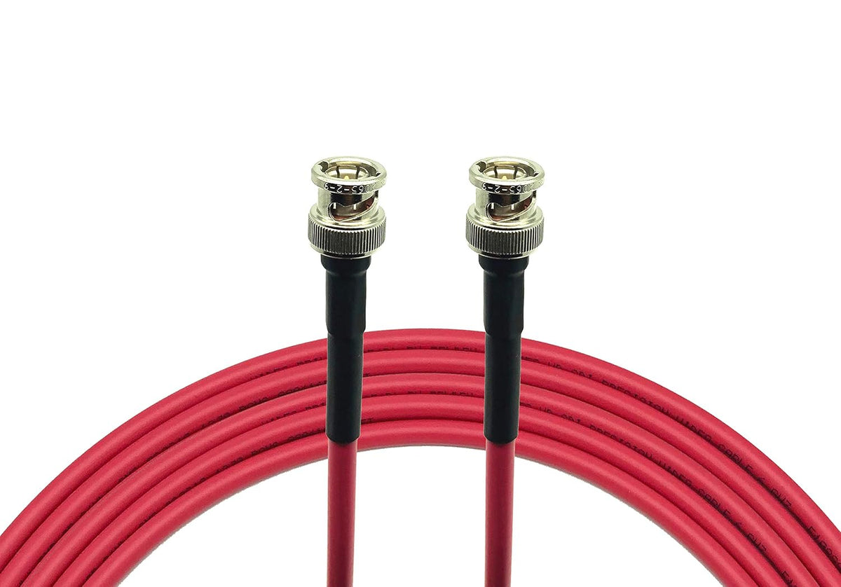 3G/6G HD SDI Mini RG59 BNC Cable 15ft Red S1439