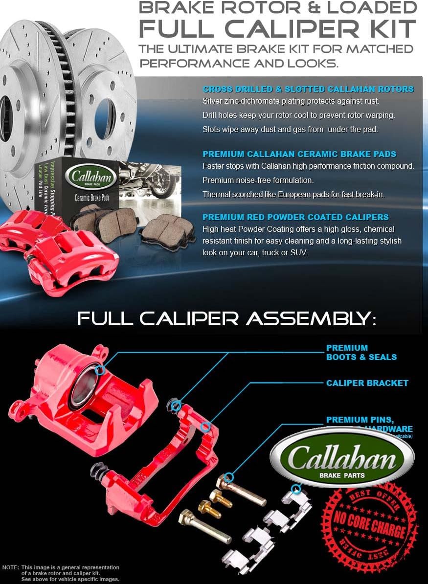 Front Brake Calipers Rotors Pads and Clips V20227