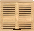 Bamboo 2 Tier Wall Cabinet with Adjustable Interior F79114