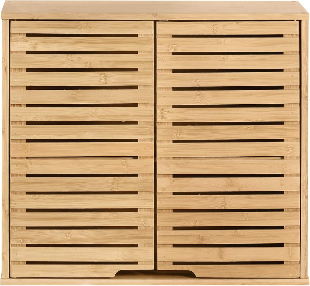 Bamboo 2 Tier Wall Cabinet with Adjustable Interior F79114
