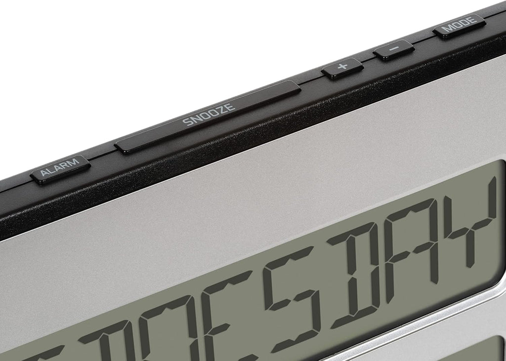 Silver Atomic Full Calendar Clock S9407
