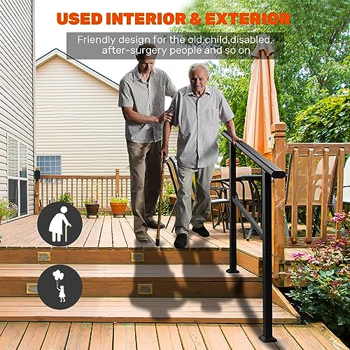 Metal Handrail for Outdoor Steps 36" (2-3 Steps) Y248188