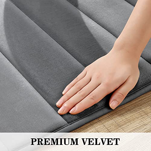 Black Memory Foam Bathroom Rug Set 3 Piece Non Slip Shaggy Bath Mat P7948