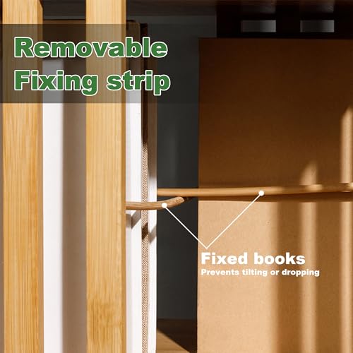 Walnut 6 Tier Bamboo Rotating Bookshelf M2504