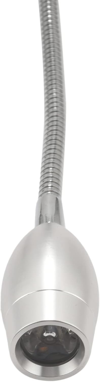 Silver Flexible Gooseneck Reading Lamp with Plug W758