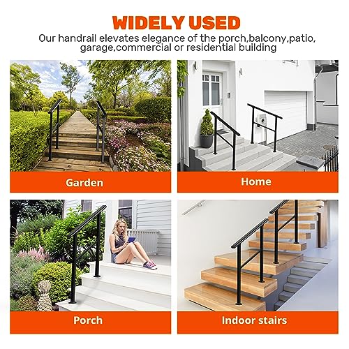 Metal Handrail for Outdoor Steps 36" (2-3 Steps) Y248188