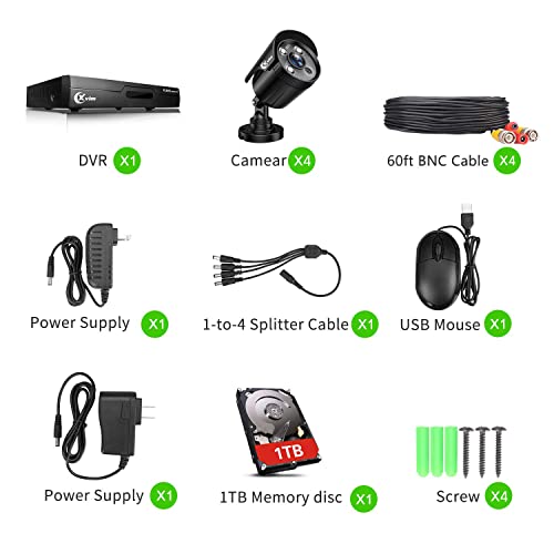 8CH 1080P Home Security Camera System with 1TB Hard Drive W652
