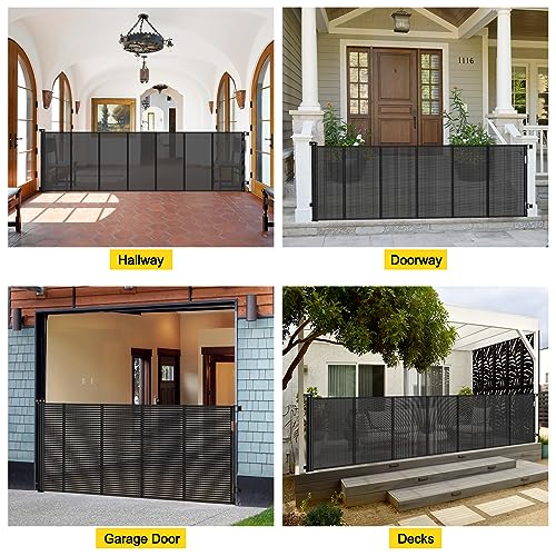 Black 42" x 80" Retractable Baby Gate Q1300