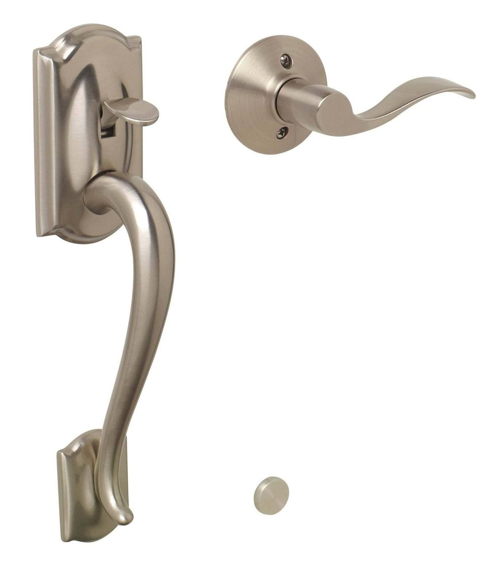 Satin Nickel Front Entry Handle Left-Handed Interior Lever S472074