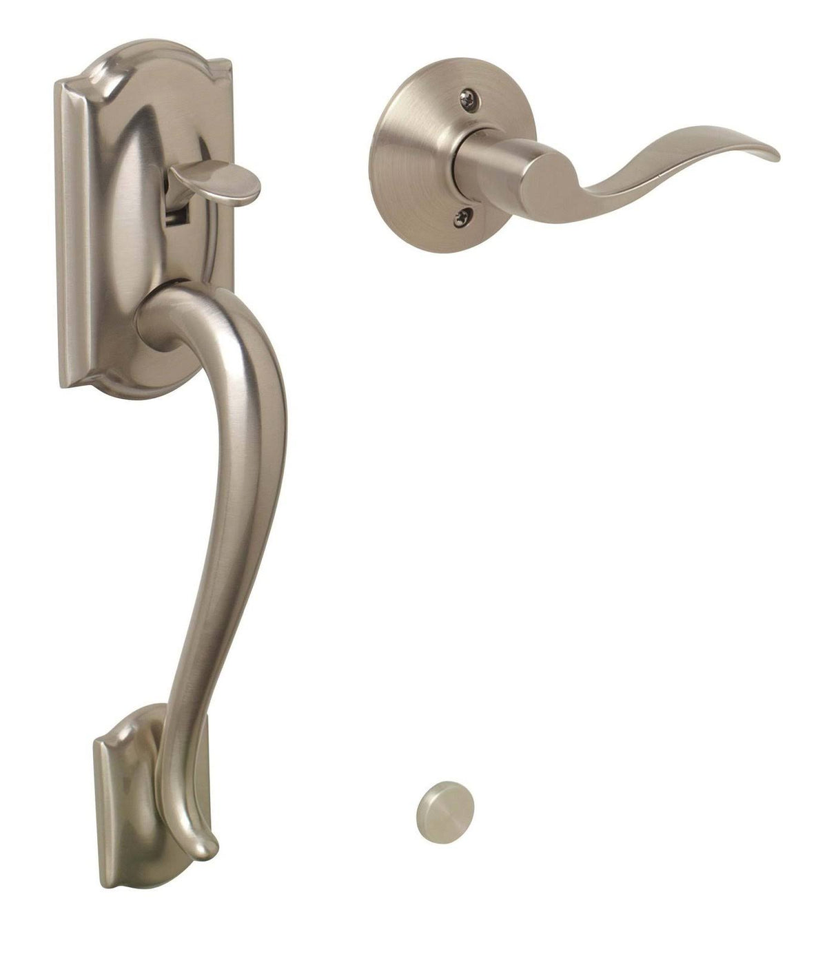 Satin Nickel Front Entry Handle Left-Handed Interior Lever S472074