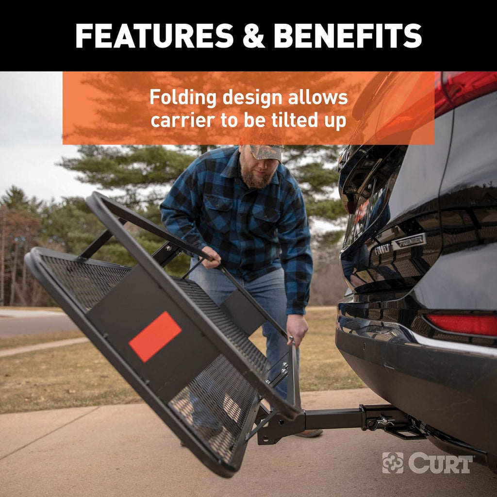 60 x 20-Inch Black Steel Basket Hitch Cargo Carrier J589
