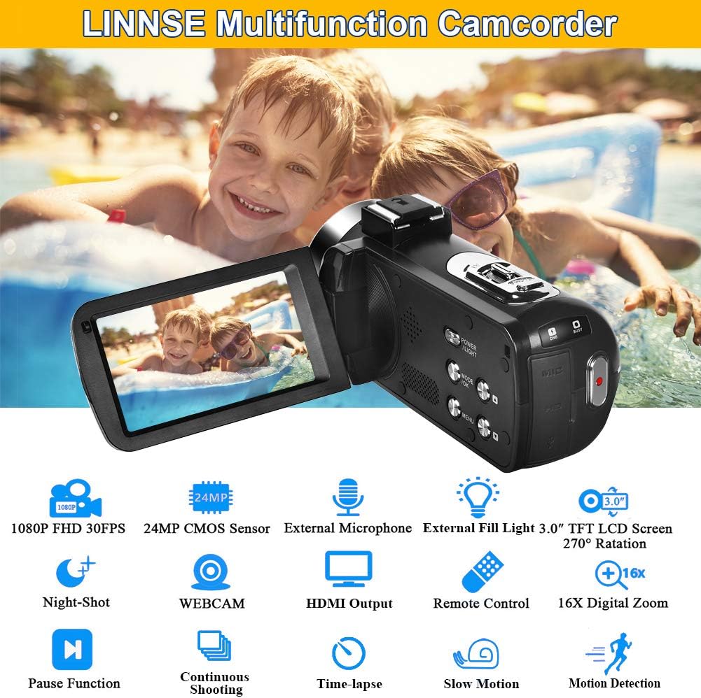 Full HD 1080P 24.0 MP Video Camera with 3 LCD Screen S177