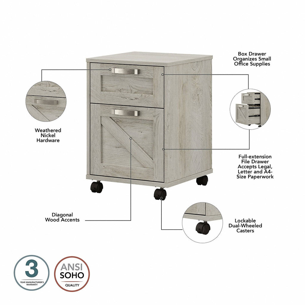 2 Drawer Mobile File Cabinet W1281
