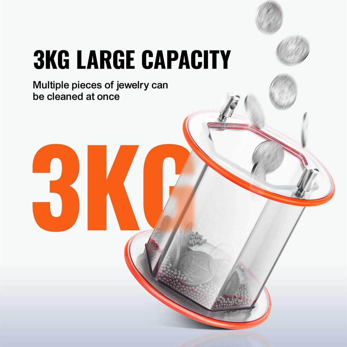 6.6lbs/3kg Capacity Mini Rotary Tumbler Machine with Timer M893717