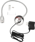 Silver Flexible Gooseneck Reading Lamp with Plug W758