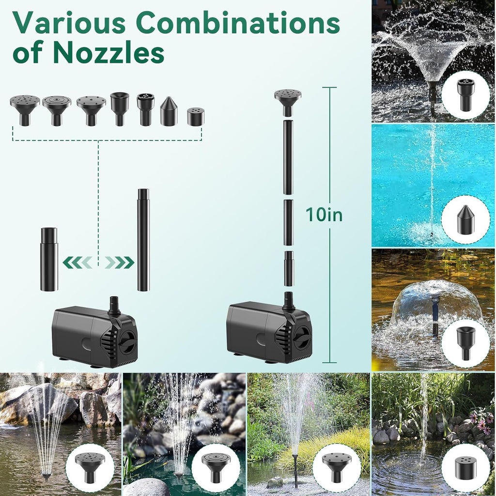 25W Solar Fountain Pump 410GPH with 16.5FT Cord M393565