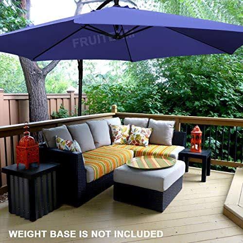 10ft Patio Offset Cantilever Umbrella with Crank & Cross Base M45013