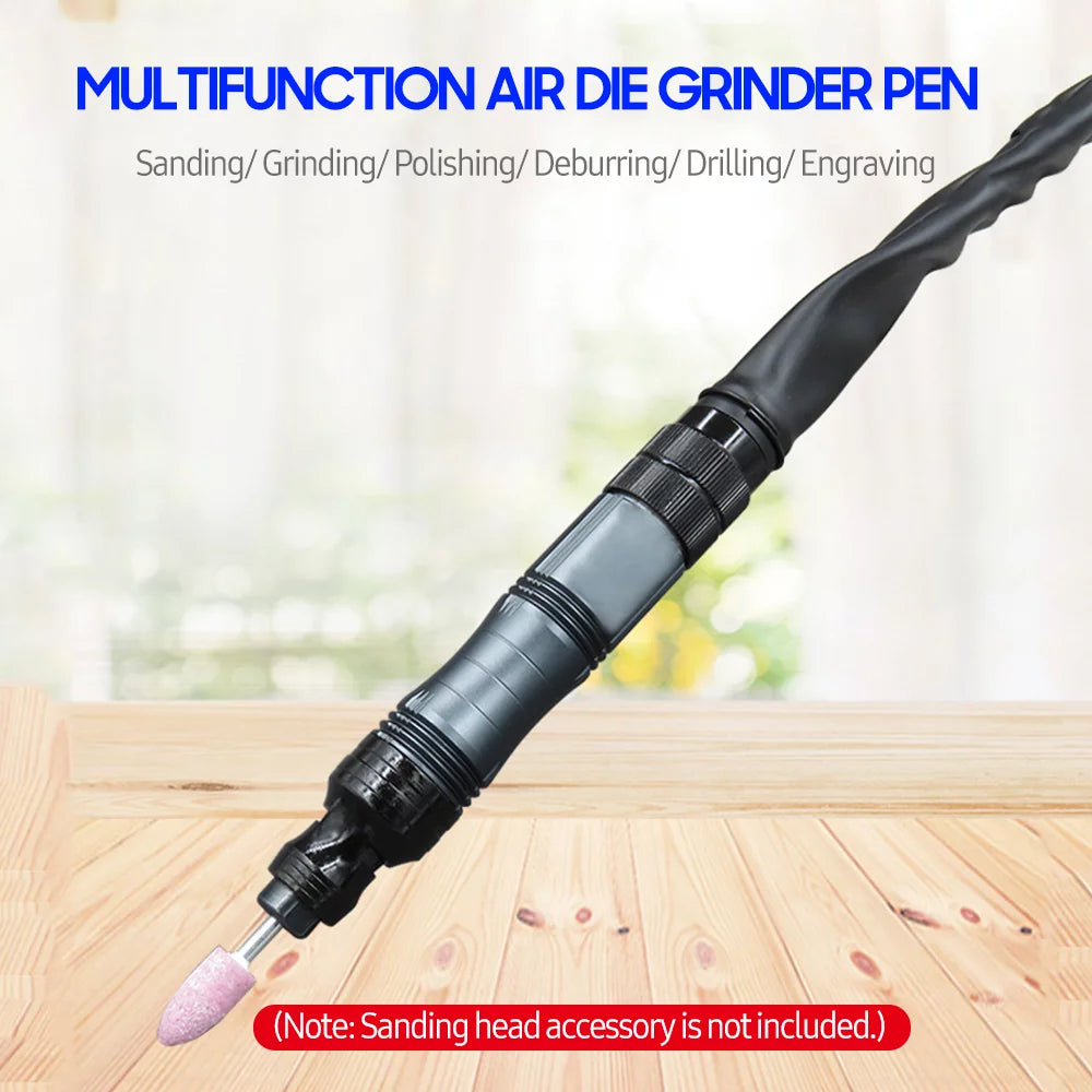 1/4 Inch Pneumatic Air Die Grinder with Air Hose and Collets Q43759