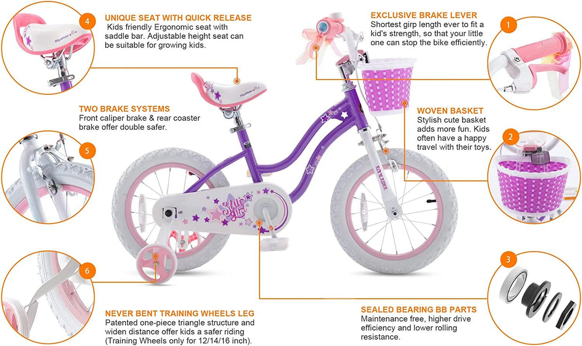 16 In. Blue Kids Bike with Basket Training Wheels Kickstand F125025