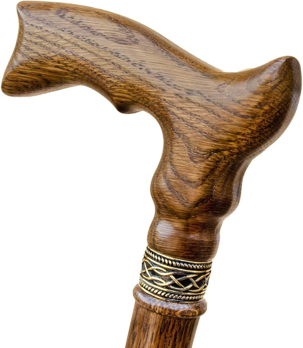Hand Carved Ergonomic Oak Wood Walking Cane (Walnut) U2311
