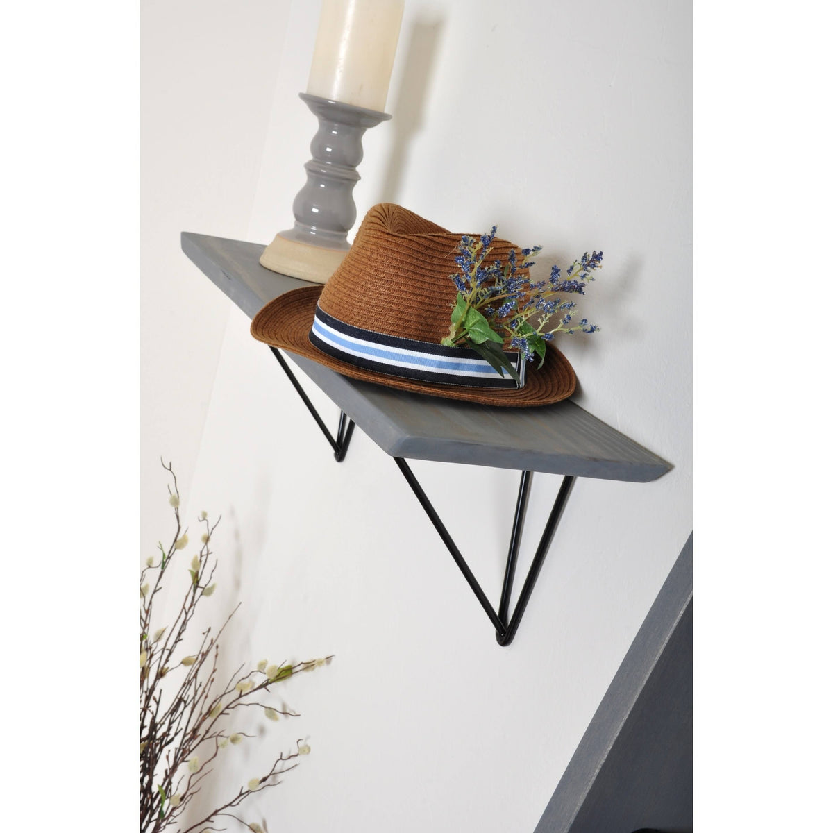 Dark Brown Wood Bracket Shelf F622