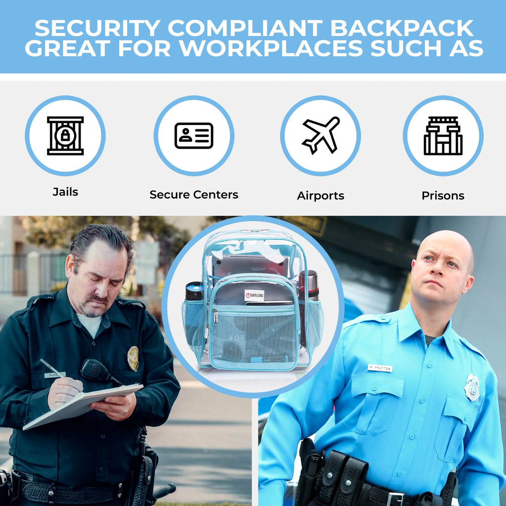 Transparent PVC Clear Backpack XL (32 L) with TSA Lock J522