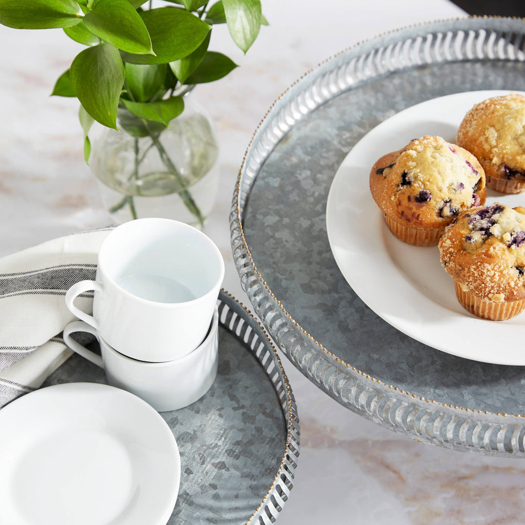 Round Gold Metal Set of 2 Cake Stand P392