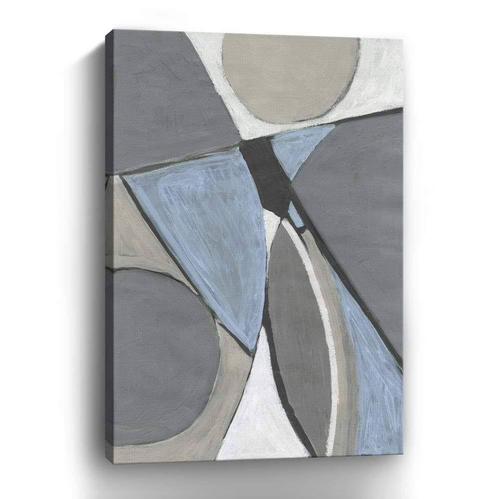 Geometric Canvas Giclee Blue 24x22 x 3& Polyester S9552