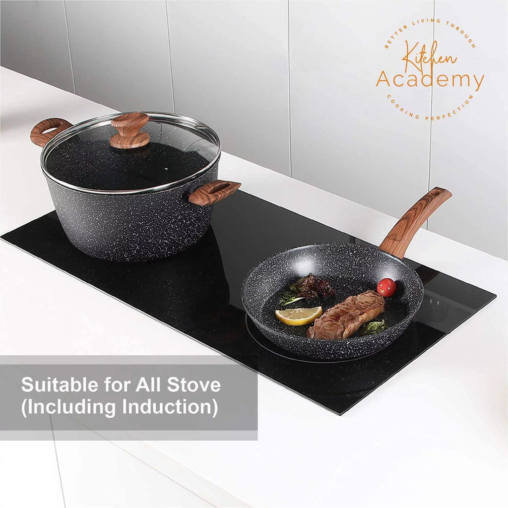 12 Piece Black Nonstick Induction Cookware Set P414