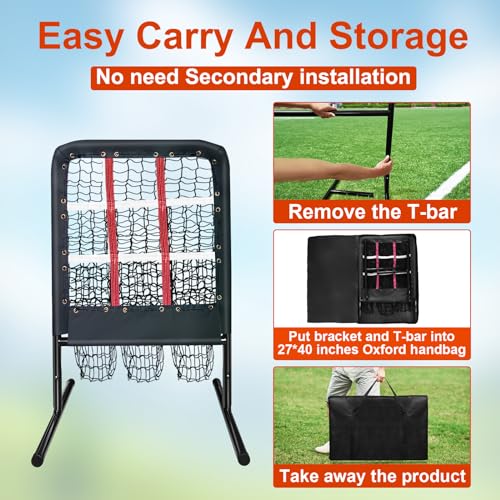 9 Hole Pitching Net with Strike Zone and Handbag V1259