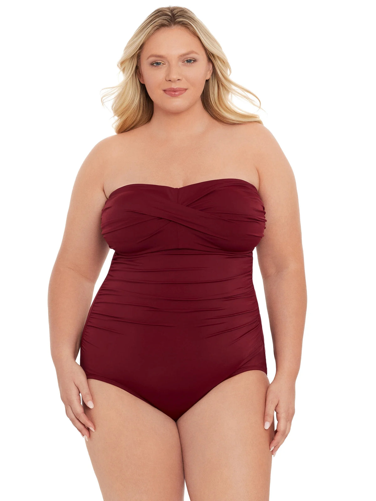 Bandeau Twist Front One Piece Swimsuit M588