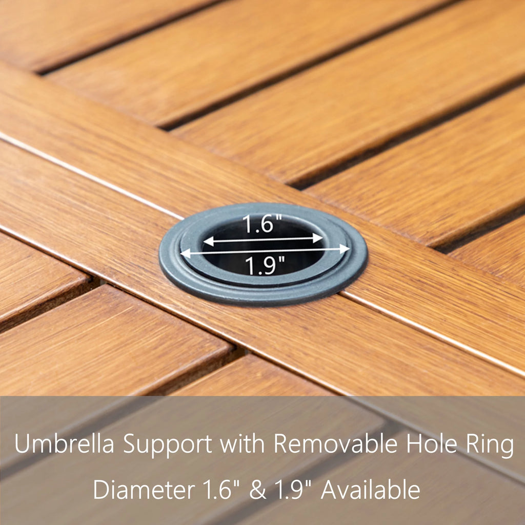 Outdoor Rectangle Dining Table with Umbrella Hole C2933