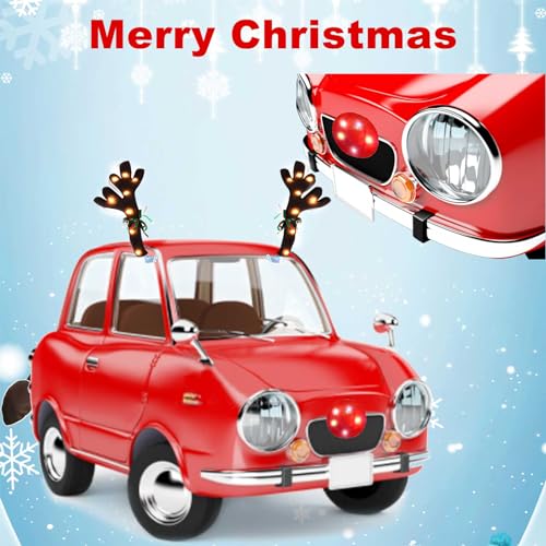 Christmas Car Reindeer Antlers Decoration Kit with Jingle Bells Z459