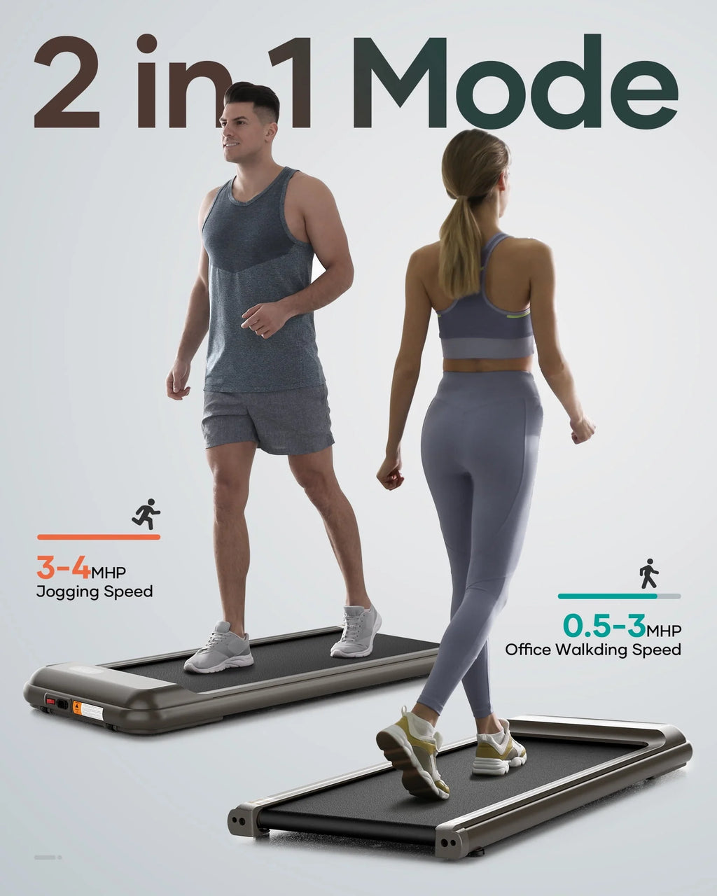 Treadmill Walking Pad with Remote Control 2 in 1 Portable J34800