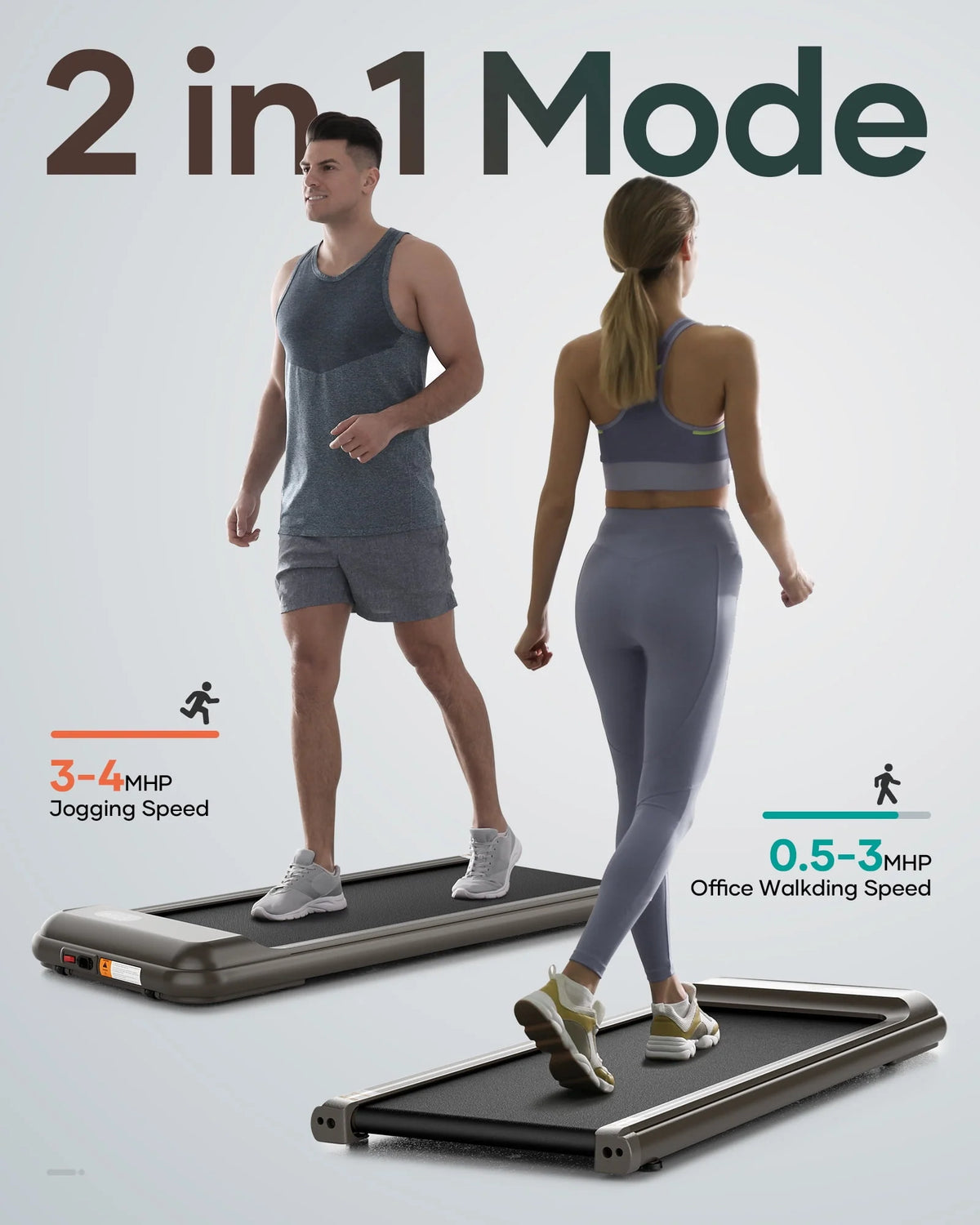Treadmill Walking Pad with Remote Control 2 in 1 Portable J34800