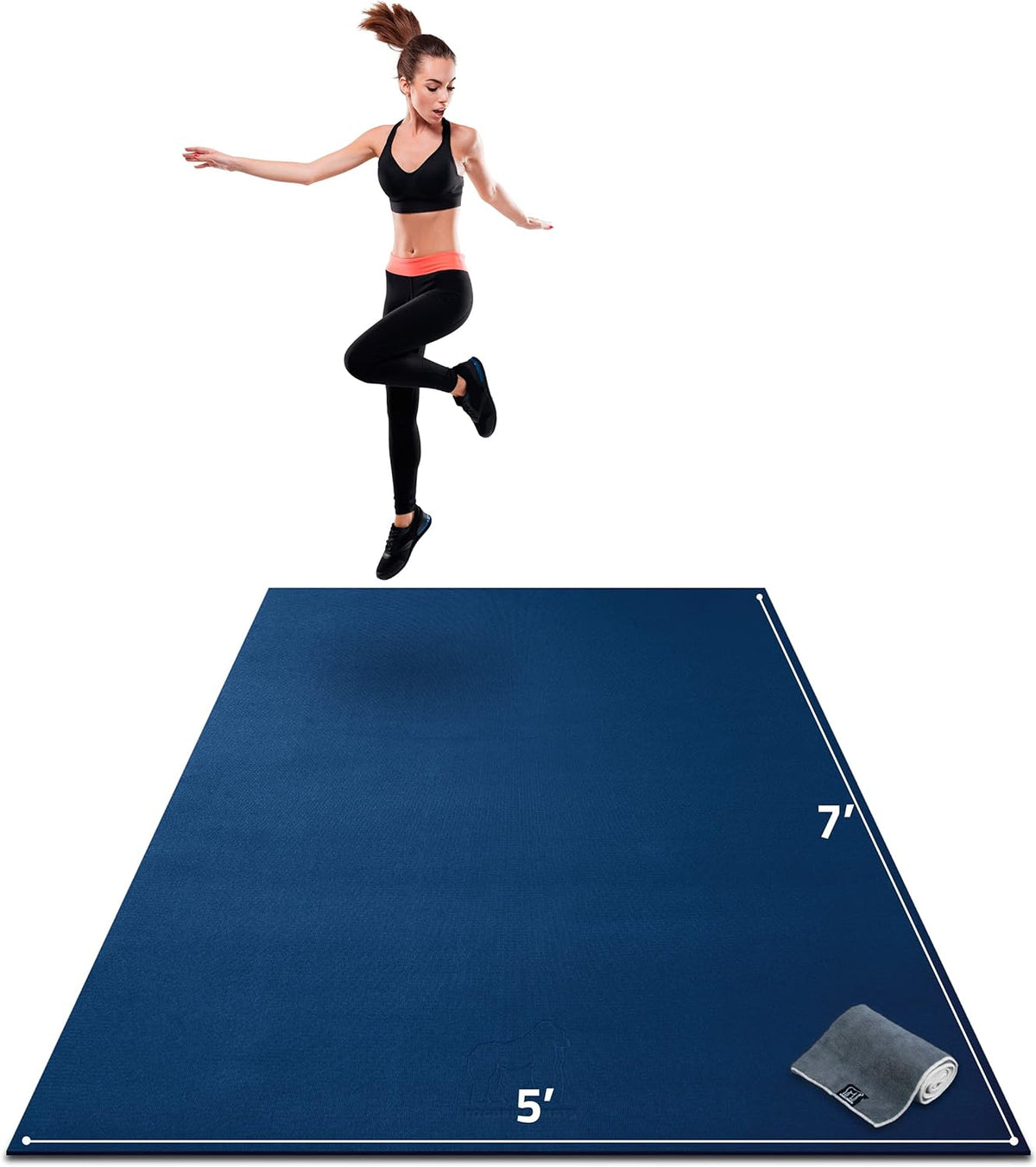 Large Exercise Mat 7' x 5' x 1/4 Non-Slip Workout Mat E55157