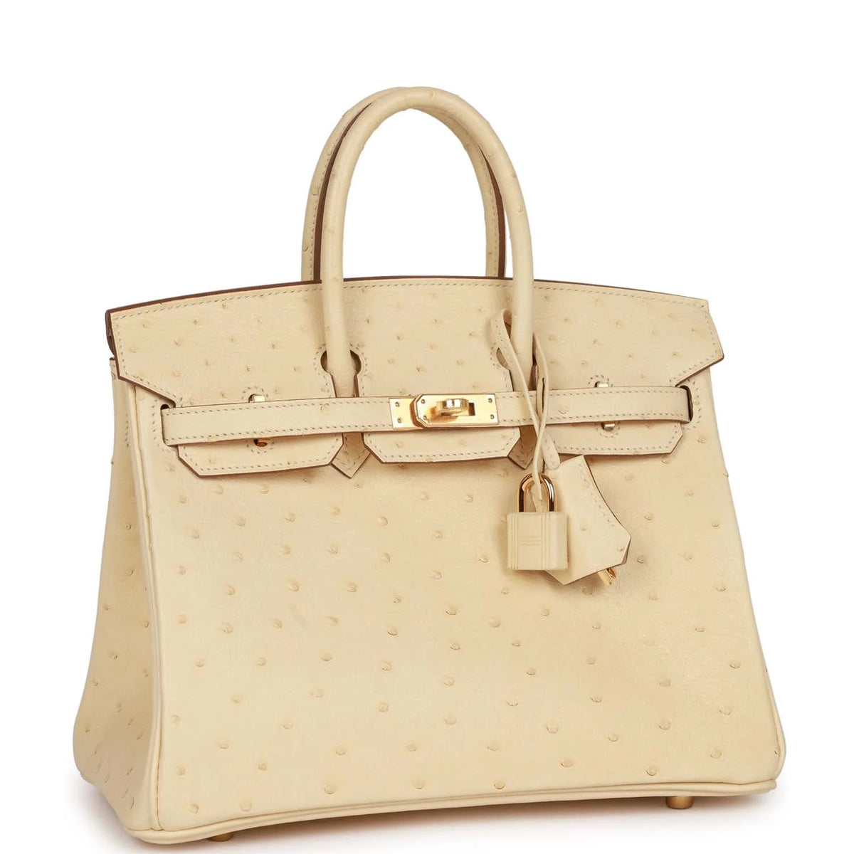 Vanille Ostrich Handbag M18376