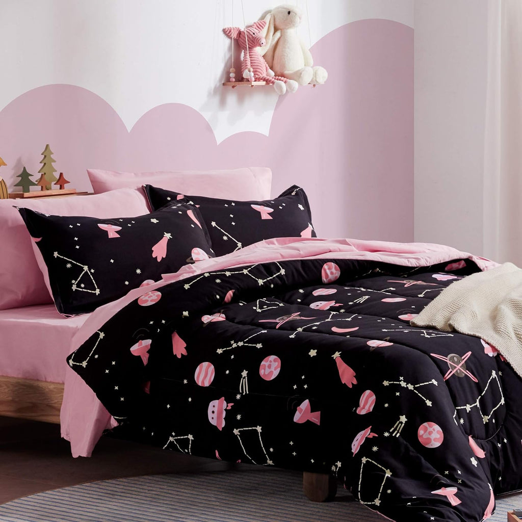 Blue Twin 5 Piece Microfiber Bedding Set I52066