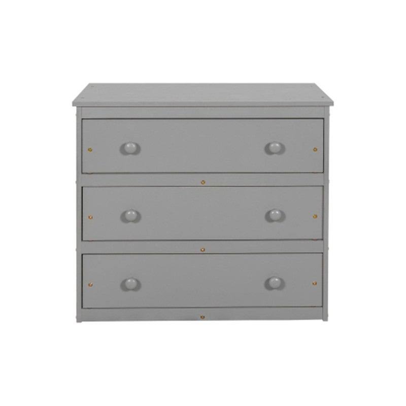 Gray Twin Size Wooden Loft Bed with Rolling Desk and Cabinet I300
