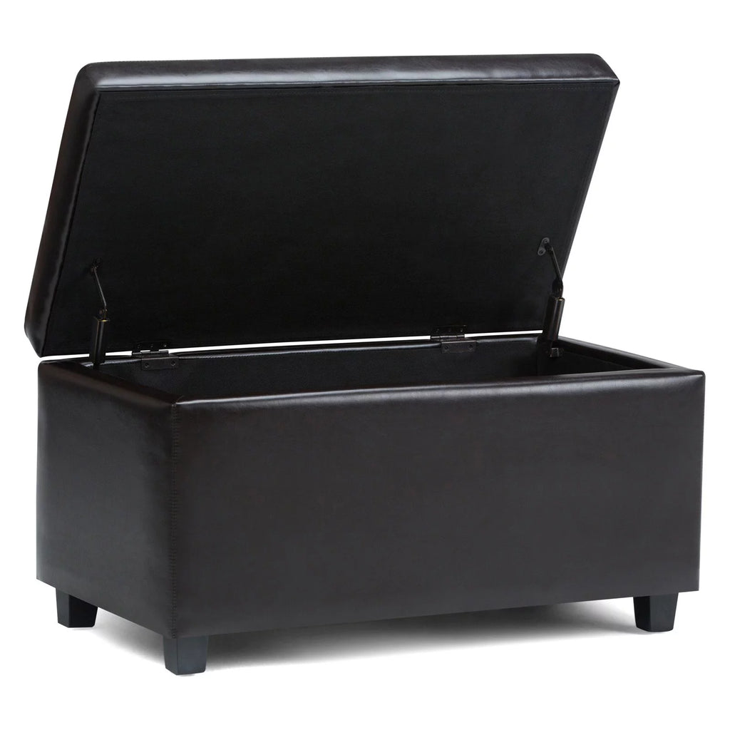 Stone Grey Faux Leather Storage Ottoman Bench Z43258