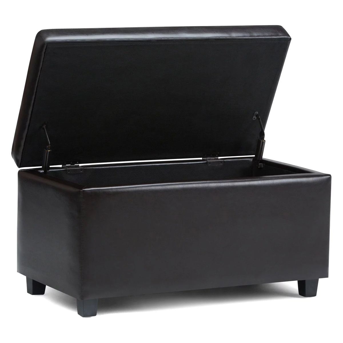 Stone Grey Faux Leather Storage Ottoman Bench Z43258