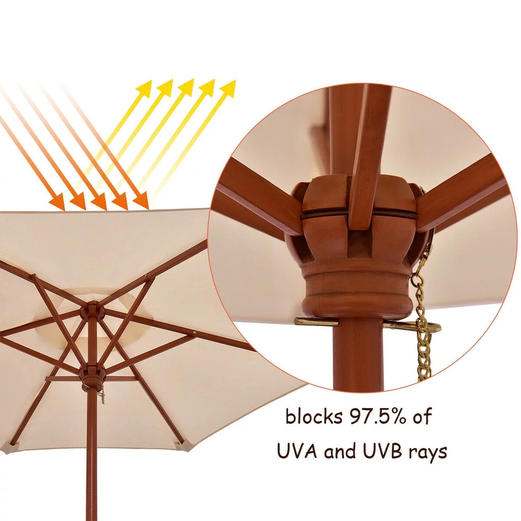 Children Outdoor 4 Seat Kids Picnic Table Bench with Folding Umbrella T968