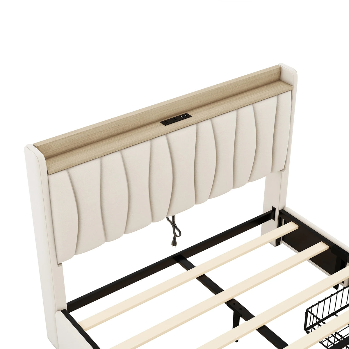 Queen Size Upholstered Platform Bed Frame with 3 Drawers C658887