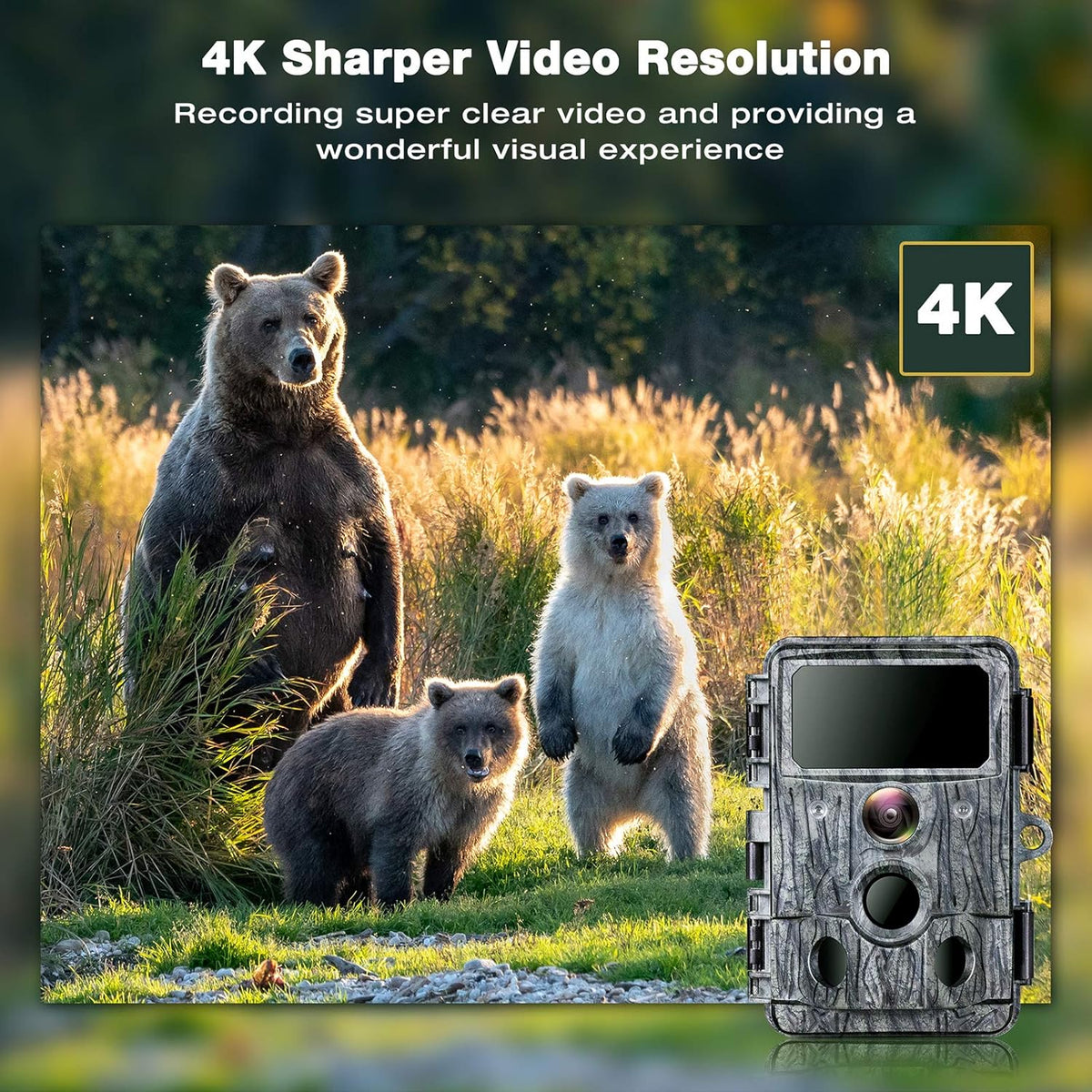 4K WiFi 30MP Trail Camera with 940nm No-Glow IR LEDs Night Vision 0.2s Motion Activated Waterproof IP66 R43099