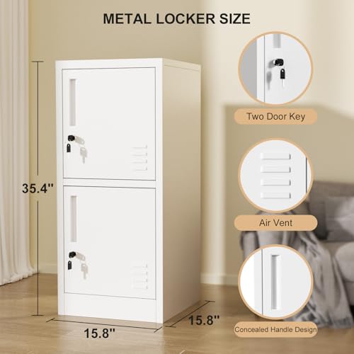 2 Door Metal Storage Cabinet with Locking Doors and Shelves G6240